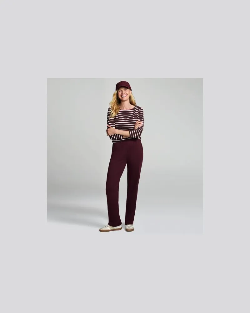 Lands' End Straight Fit Freizeithose SPORT KNIT, Damen, Größe petite, Rot, Baumwolle, by Rot