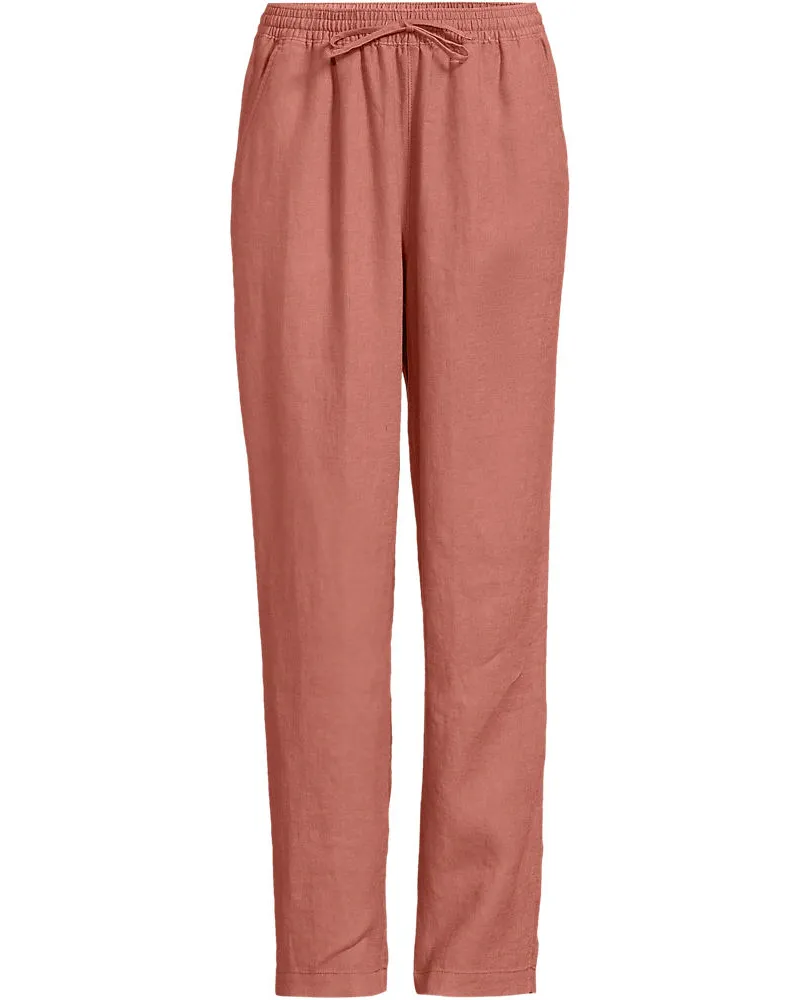 Lands' End Relaxte Premium Reinleinen-Schlupfhose, Damen, Größe regular, Braun, Leinen, by Braun