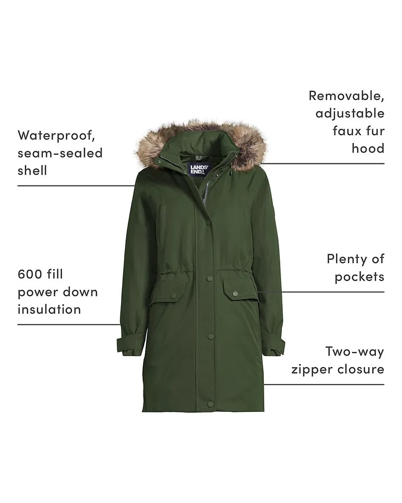 Lands' End Expeditions-Daunenparka, Damen, Größe plus, Grün, Polyester, by Grün