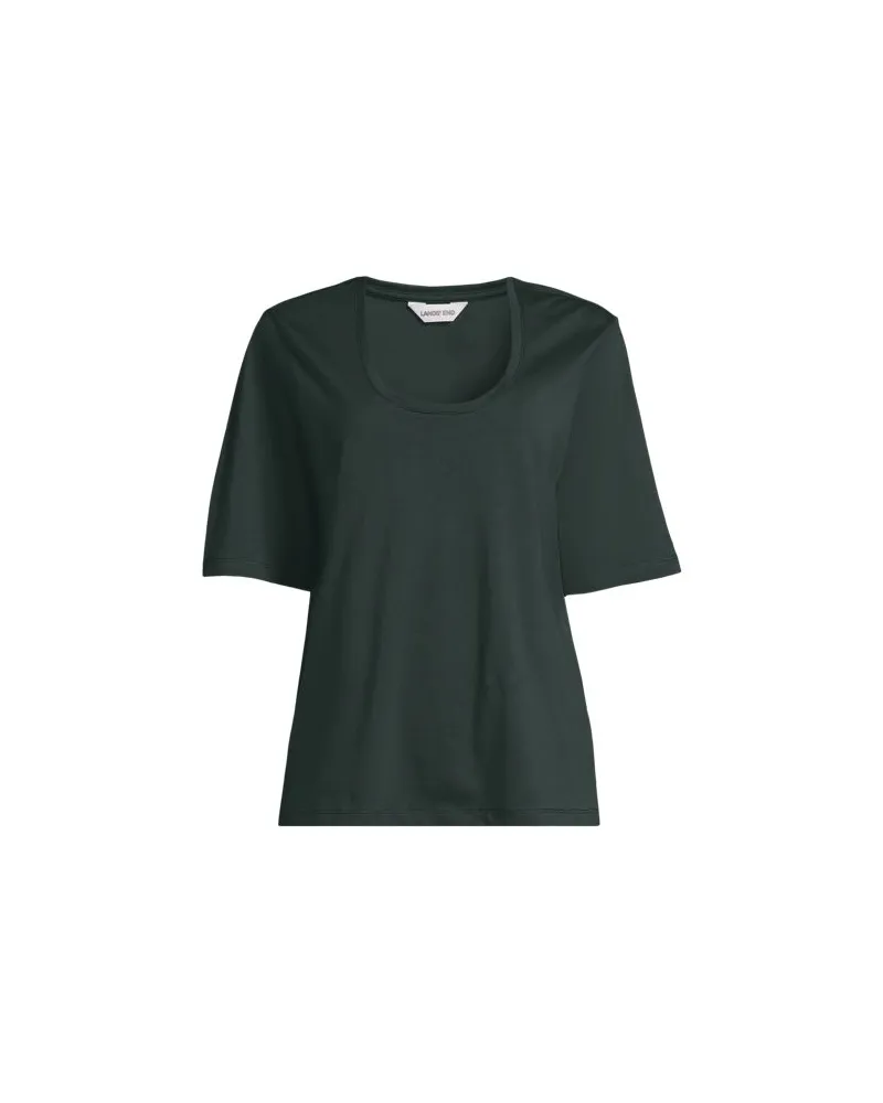 Lands' End Supima®-Rundhalsshirt, Damen, Größe plus, Grün, Baumwolle, by Grün