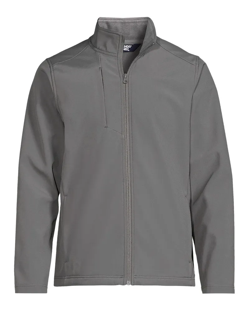 Lands' End Softshell-Jacke, Herren, Größe regular, Grau, Polyester, by Grau