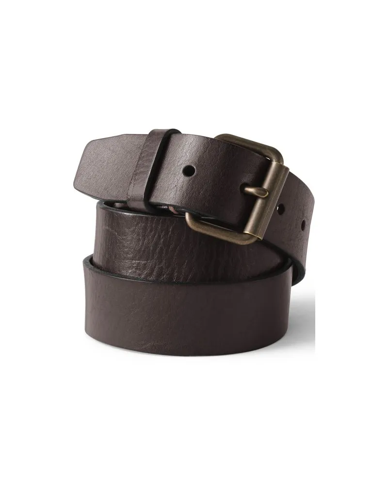 Lands' End Ledergürtel im Vintage-Stil, Herren, Größe regular, Braun, Leder, by Braun