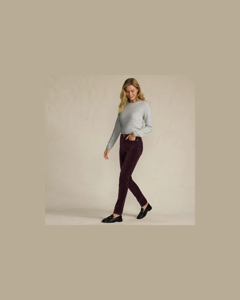 Lands' End Slim Fit Samthose High Waist, Damen, Größe petite, Rot, Baumwoll-Mischung, by Rot