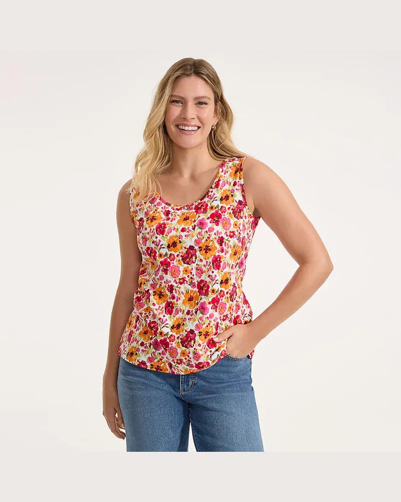 Lands' End Baumwoll-Top, Damen, Größe regular, Weiß, Baumwolle, by Weiß