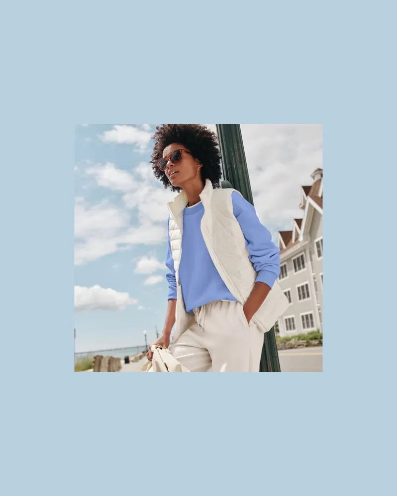 Lands' End Daunenweste WANDERWEIGHT Verstaubar Ultraleicht, Damen, GrÃ¶ÃŸe regular, WeiÃŸ, Nylon, by Weiãÿ