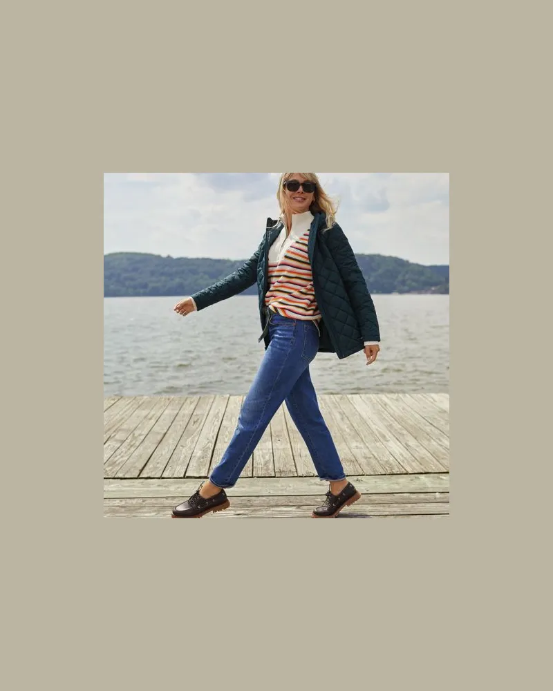 Lands' End Soft Denim Boyfriend-Jeans Mid Waist, Damen, Größe regular, Blau, Elasthan/Baumwoll-Mischung, by Blau