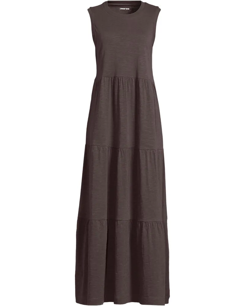 Lands' End Flammgarn-Maxikleid aus reiner Baumwolle, Damen, Größe regular, Braun, Baumwolle, by Braun