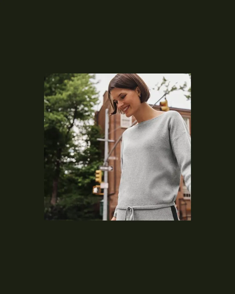 Lands' End Feinstrick-Shirt, Damen, Größe:44-46 regular, Grau, by Grau