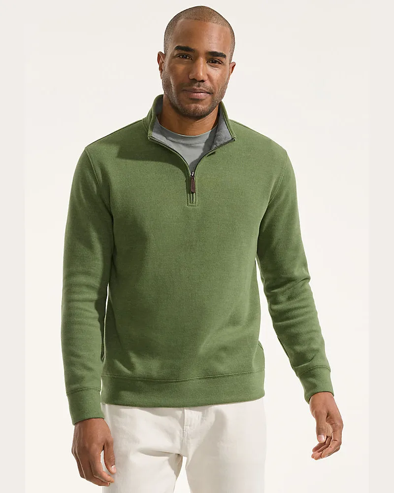 Lands' End ReiÃŸverschluss-Pullover aus Bedford-Ripp, Herren, GrÃ¶ÃŸe regular, GrÃ¼n, Baumwolle, by Grã¼n