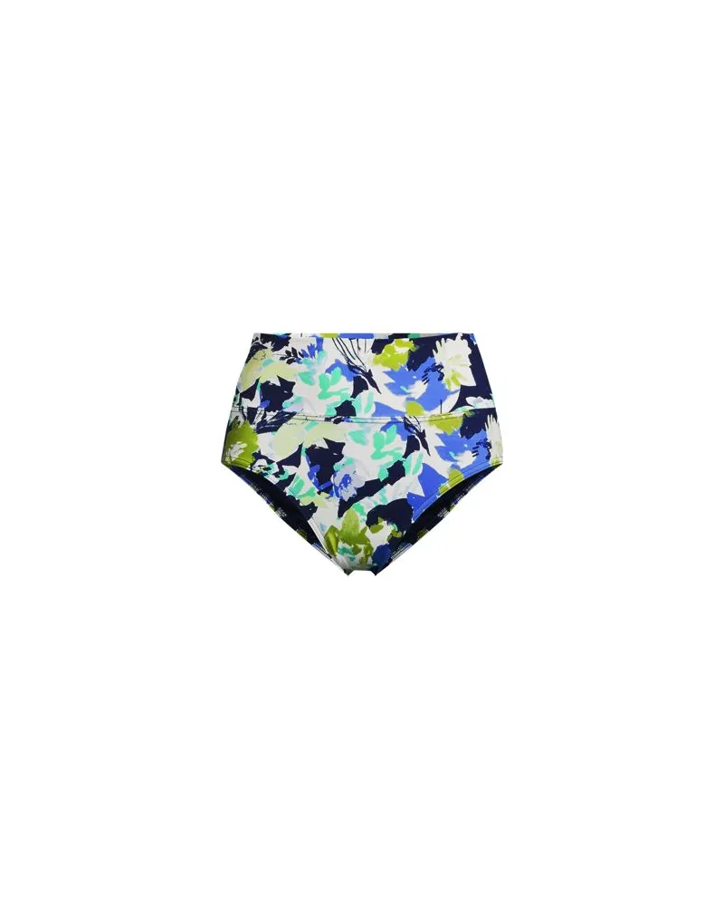 Lands' End Bikinihose zum Umschlagen, High Waist,, Damen, Größe plus, Blau, Elasthan/Nylon-Mischung, by Blau