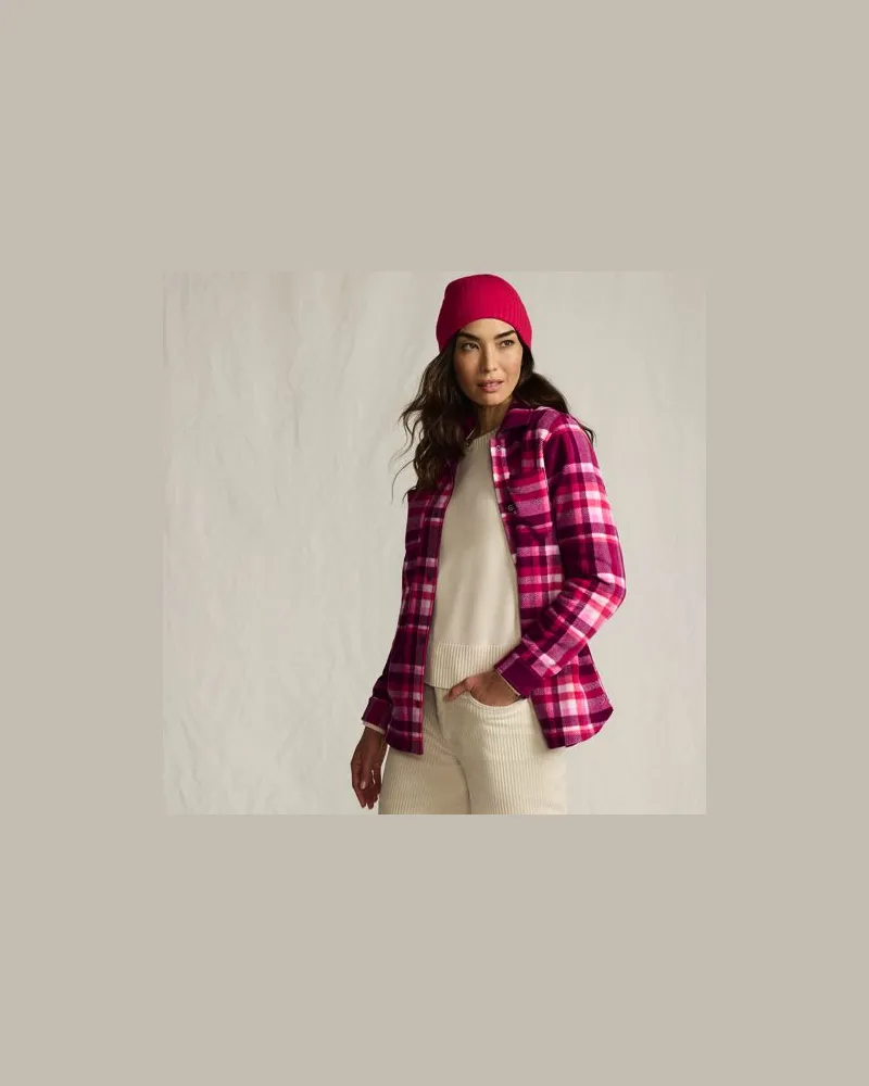 Lands' End Anyweather Fleece-Hemdjacke, Damen, Größe regular, Lila, Polyester, by Lila