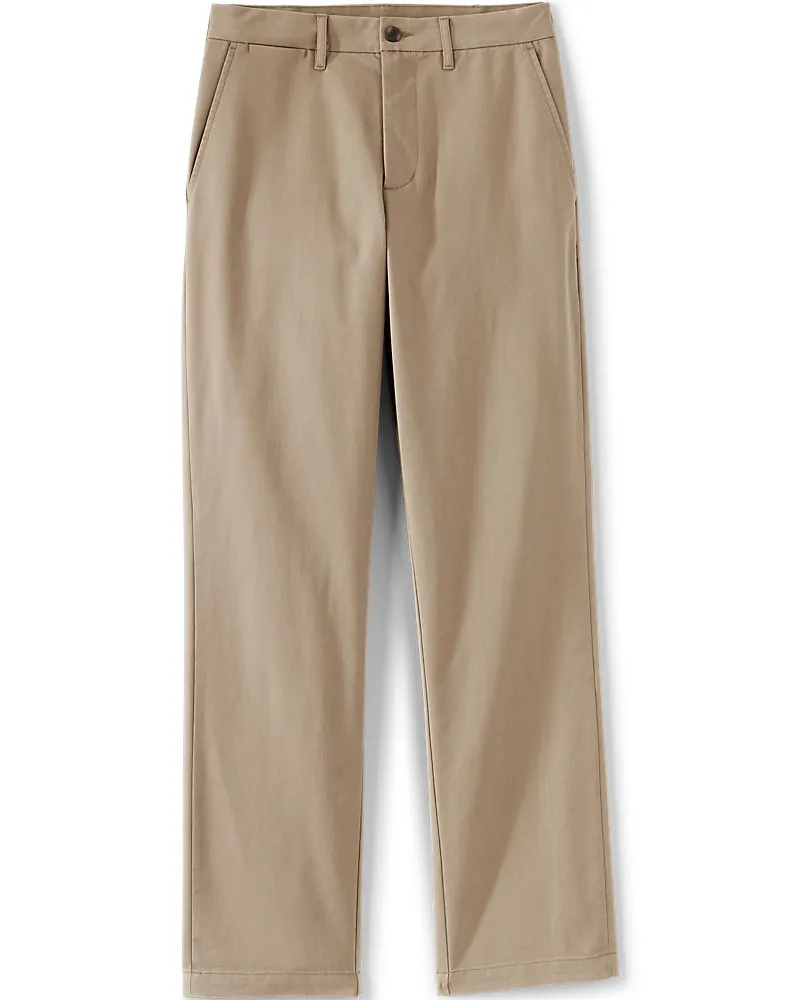 Lands' End Travel Straight Fit Chinohose mit Komfortbund, Herren, Größe regular, Beige, Baumwoll-Mischung/Polyester-Mischung, by Beige