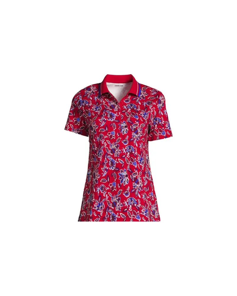 Lands' End Supima-Poloshirt, Damen, Größe regular, Rot, Baumwolle, by Rot