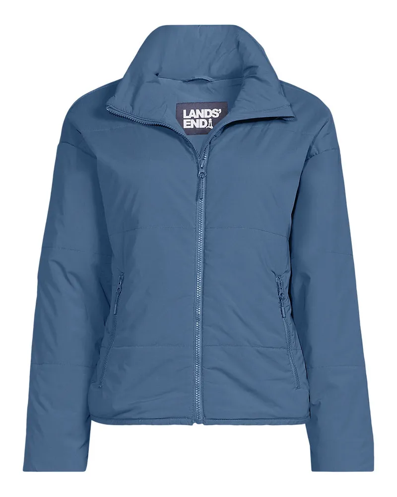 Lands' End Leichte verstaubare Steppjacke, Damen, Größe regular, Blau, Nylon-Mischung, by Blau