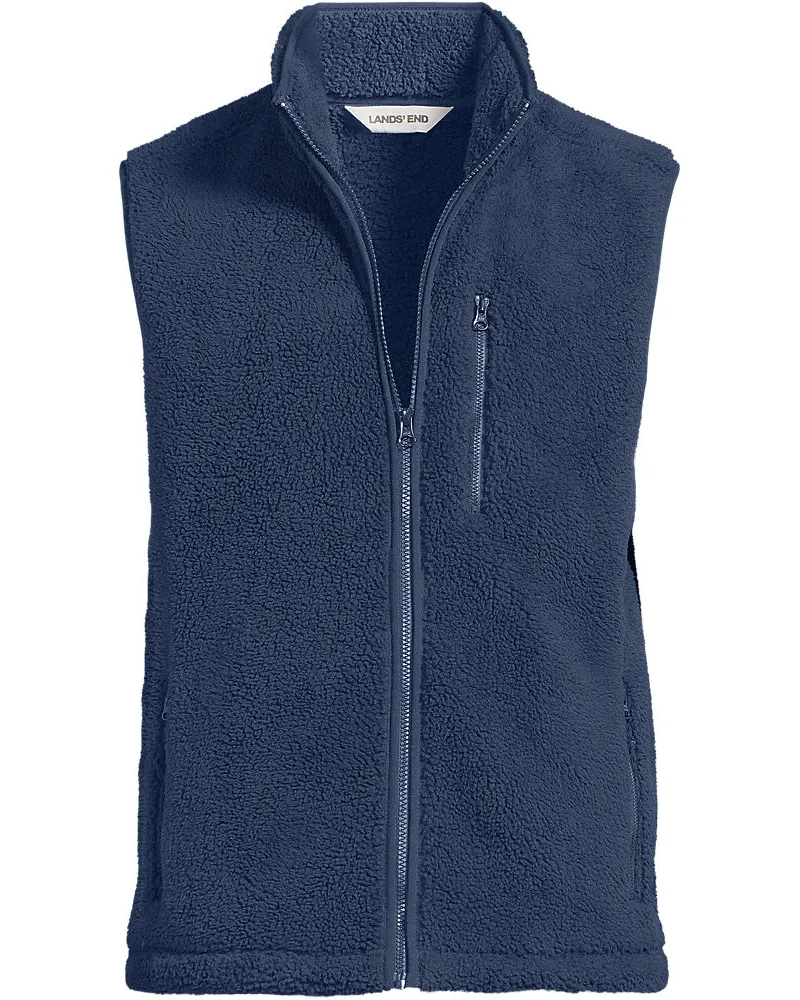 Lands' End Sherpa-Fleeceweste, Herren, Größe regular, Blau, by Blau