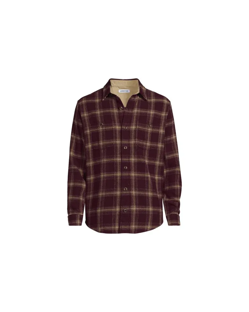 Lands' End Winter-Flanellhemd, Herren, Größe regular, Rot, Baumwolle, by Rot
