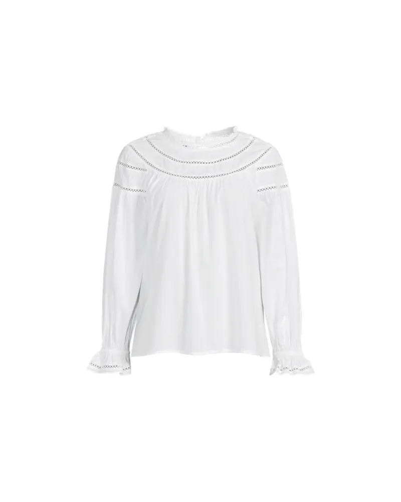 Lands' End Voile-Bluse aus Baumwollmix, Damen, Größe plus, Weiß, Baumwoll-Mischung/Viskose-Mischung/Baumwolle Modal, by Weiß