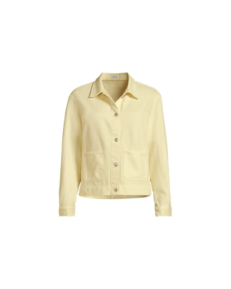 Lands' End Soft Comfort Jeansjacke im Leinenmix, Damen, Größe regular, Gelb, by Gelb