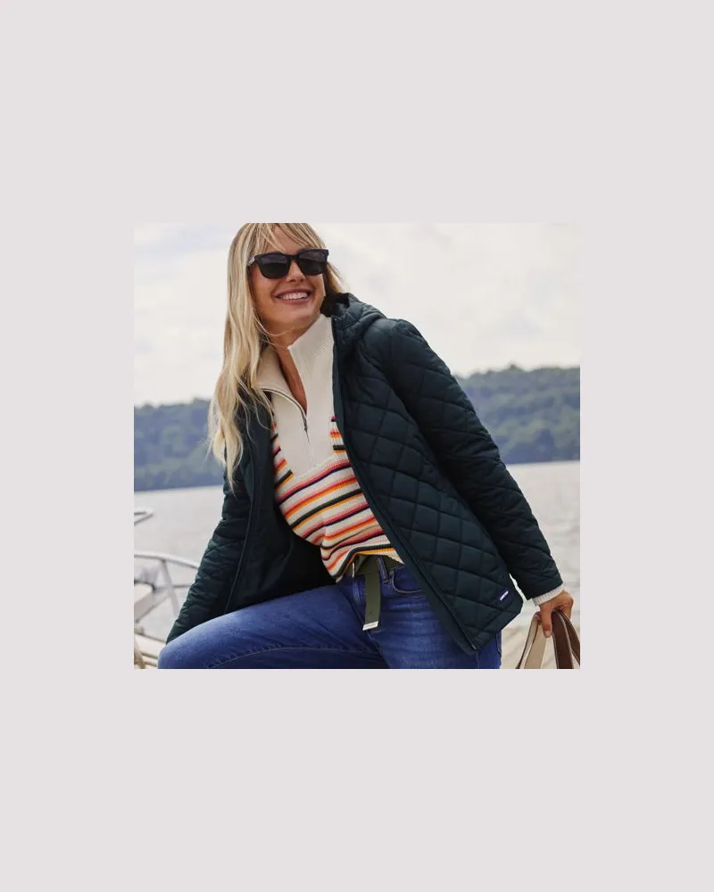 Lands' End FeatherFree Steppjacke, Damen, Größe regular, Grün, Polyester, by Grün