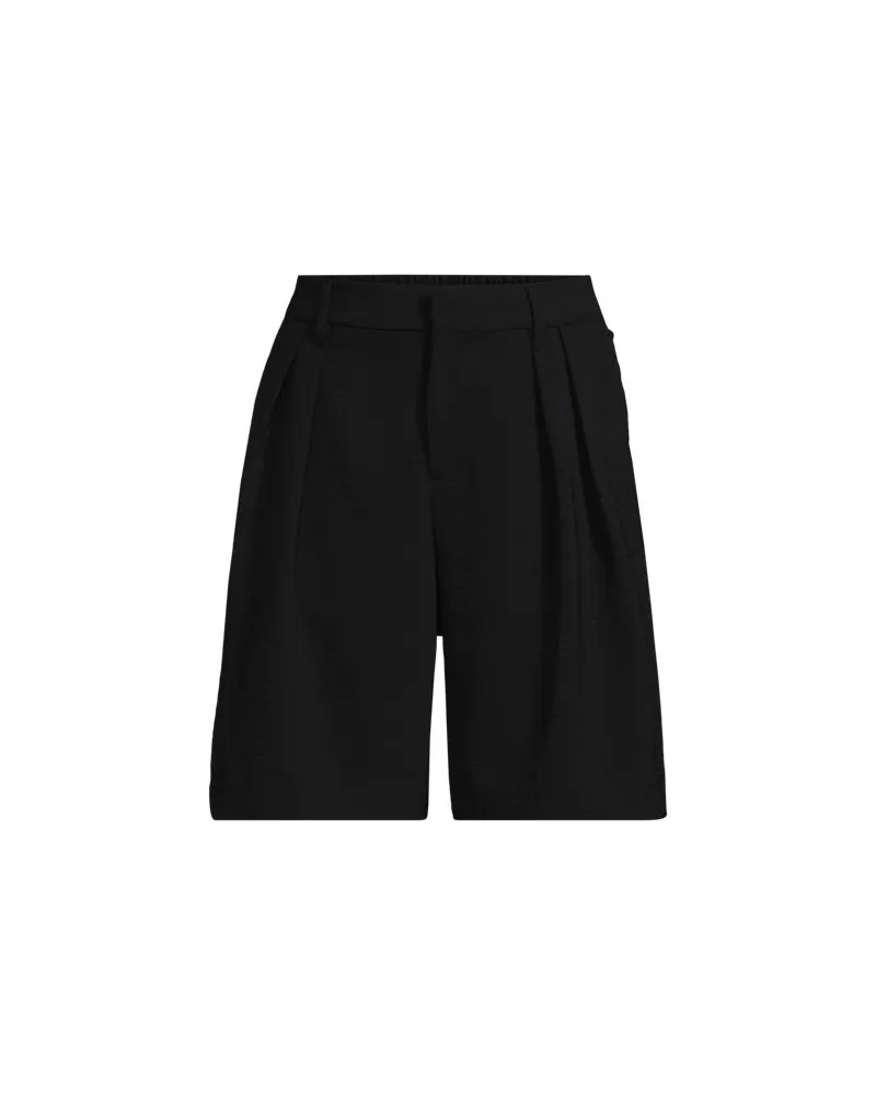 Lands' End Creaseless Shorts 20 cm, Damen, Größe regular, Schwarz, Polyester, by Schwarz