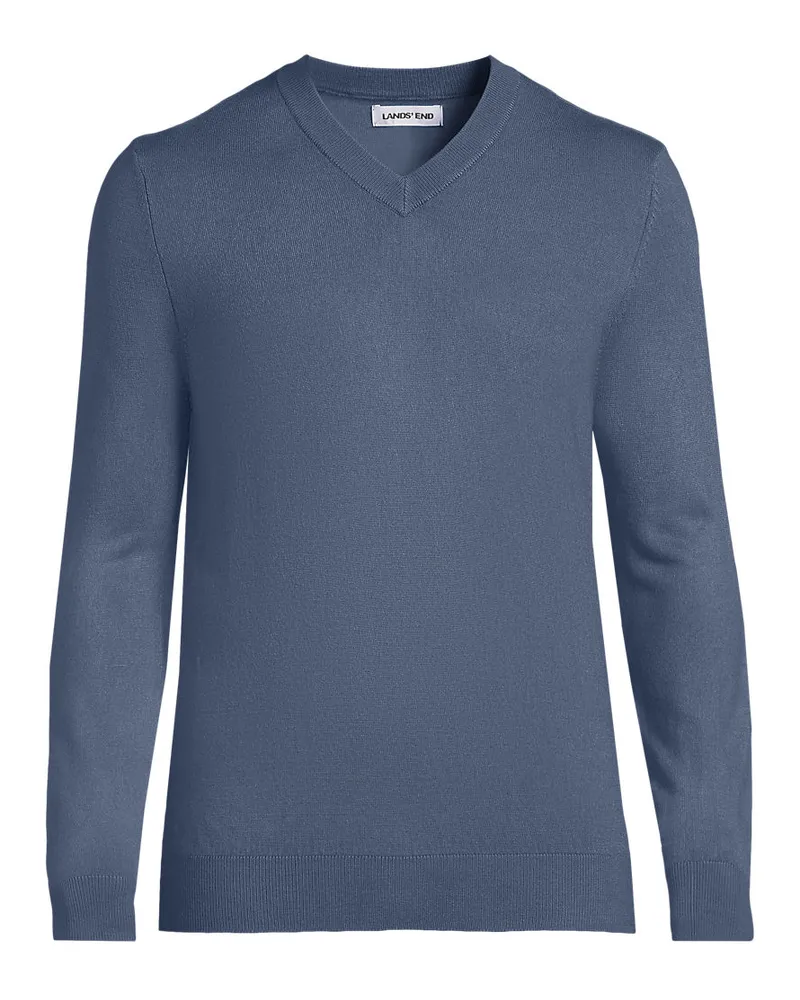 Lands' End CashTouch Feinstrick-Pullover, Herren, Größe regular, Blau, Polyester, by Blau