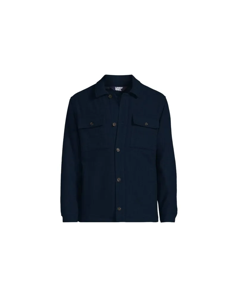 Lands' End Gefütterte Hemdjacke aus Wollmix, Herren, Größe:52-54 regular, Blau, Woll-Mischung/Polyester-Mischung, by Blau