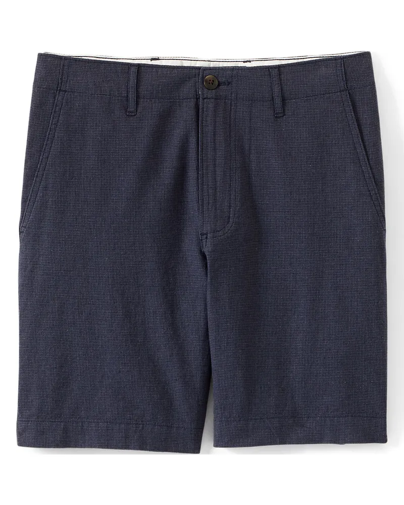 Lands' End Soft Ease Classic Fit Leinenmix-Shorts, 18 cm, Herren, Größe regular, Blau, Leinen/Baumwoll-Mischung, by Blau