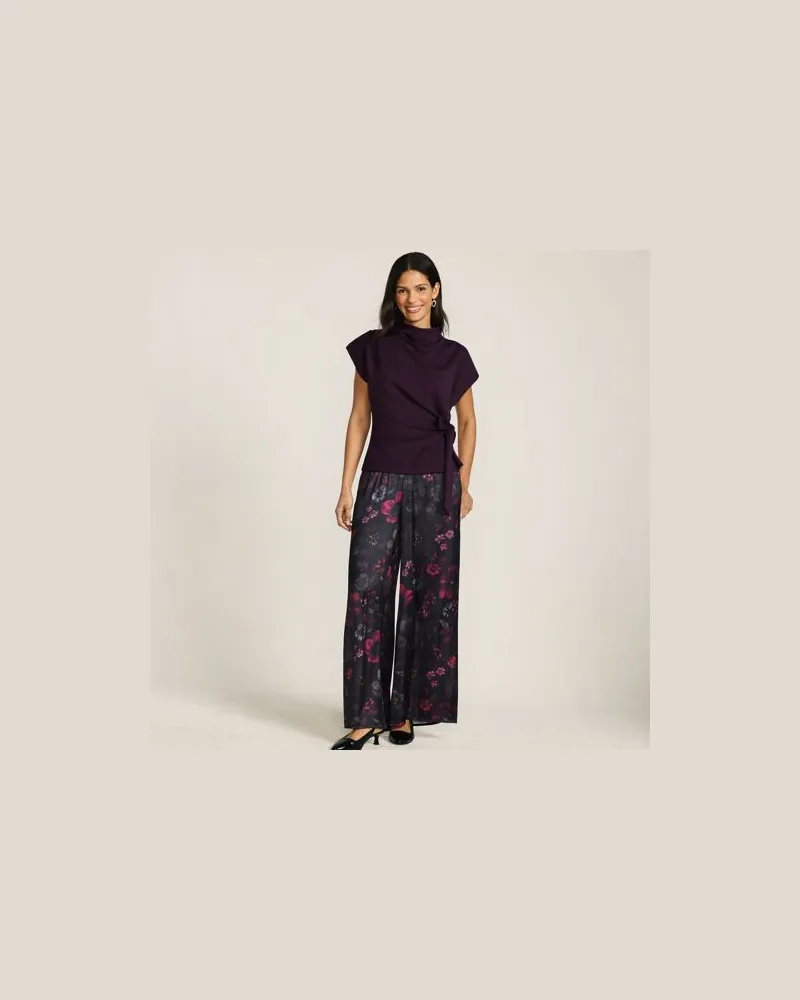 Lands' End Fließende Palazzohose, Damen, Größe regular, Rot, Polyester, by Rot