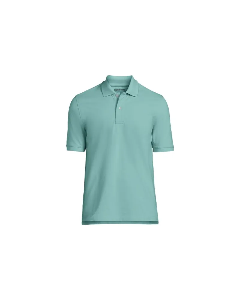 Lands' End Komfort-Piqué-Polo mit Stretch, Classic Fit, Herren, Größe:52-54 regular, Blau, Baumwolle/Elasthan, by Blau