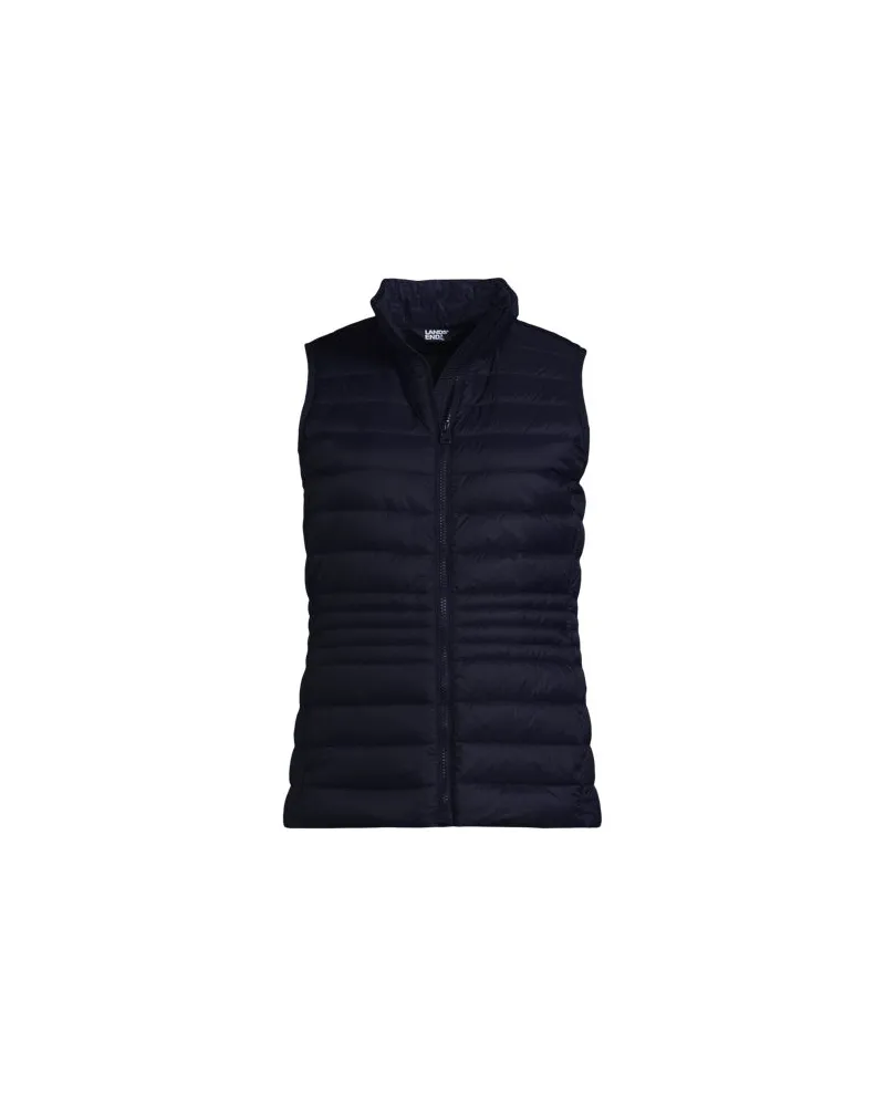 Lands' End Daunenweste WANDERWEIGHT Verstaubar Ultraleicht, Damen, Größe plus, Blau, Nylon, by Blau