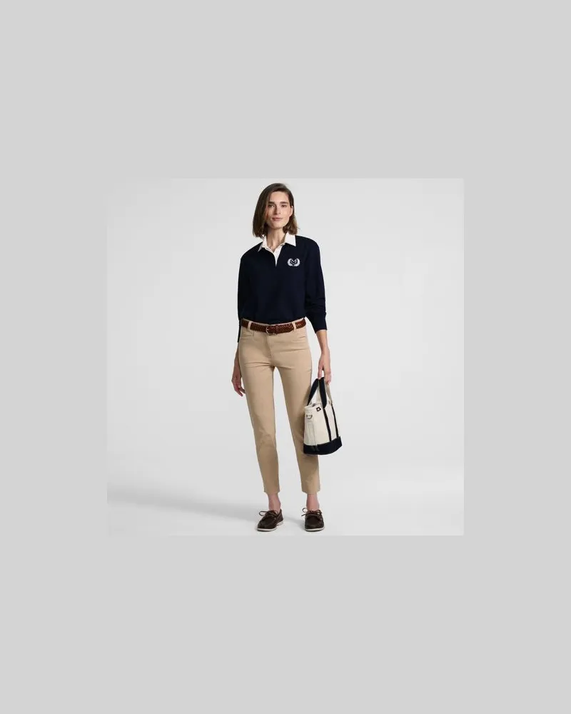 Lands' End Slim Fit 7/8-Chinos Mid Waist, Damen, Größe regular, Braun, Baumwolle/Lyocell (Viskose)/Baumwoll-Mischung, by Braun