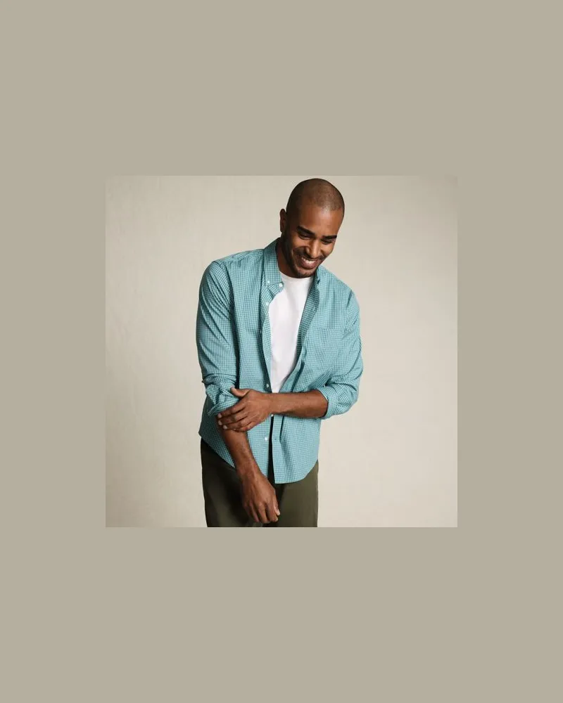 Lands' End Ultimativ-Hemd, Classic Fit, Herren, Größe:48-50 regular, Grün, Elasthan/Baumwoll-Mischung/Polyester-Mischung, by Grün