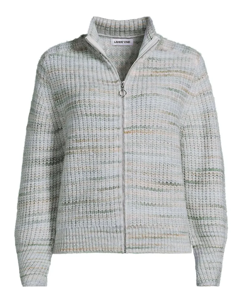 Lands' End Strick-Cardigan mit Reißverschluss, Damen, Größe petite, Grün, by Grün