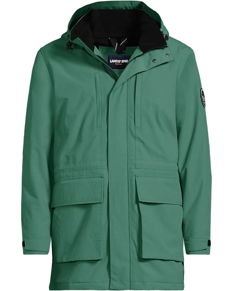 Lands' End Wasserdichter, isolierter Squall-Parka, Herren, Größe regular, Grün, Nylon, by Grün