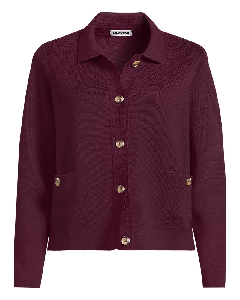 Lands' End Kurzer Baumwoll-Blazer, Damen, Größe petite, Lila, Baumwolle, by Lila