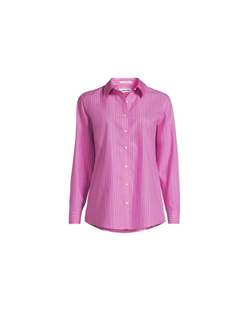 Lands' End Bügelfreie Baumwoll-Bluse, Damen, Größe regular, Rot, Baumwolle, by Rot