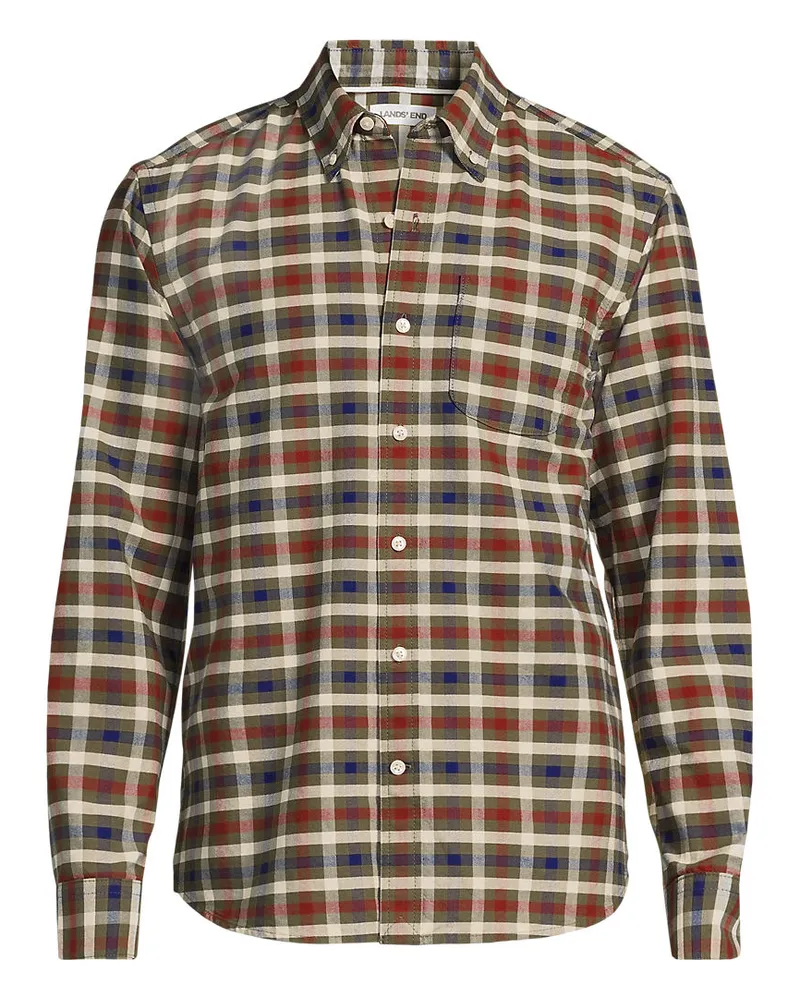 Lands' End Oxford-Hemd Sail Rigger Classic Fit, Herren, GrÃ¶ÃŸe regular, GrÃ¼n, Baumwolle, by Grã¼n