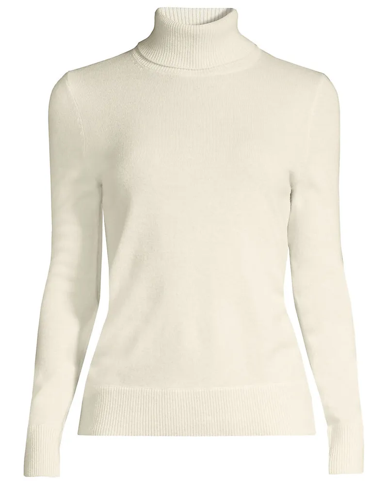 Lands' End Rollkragen-Pullover aus Kaschmir, Damen, Größe plus, Weiß, Kaschmir, by Weiß