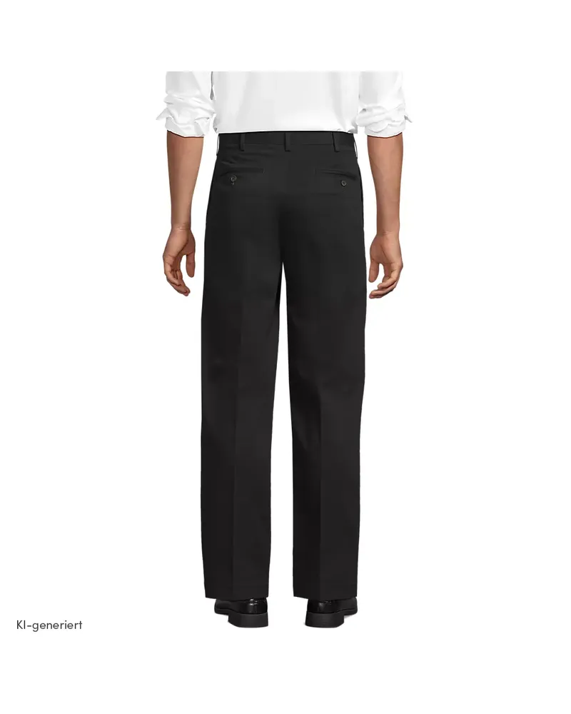 Lands' End Bügelleichte Chinos mit Komfortbund, Herren, Größe regular, Schwarz, Baumwolle, by Schwarz
