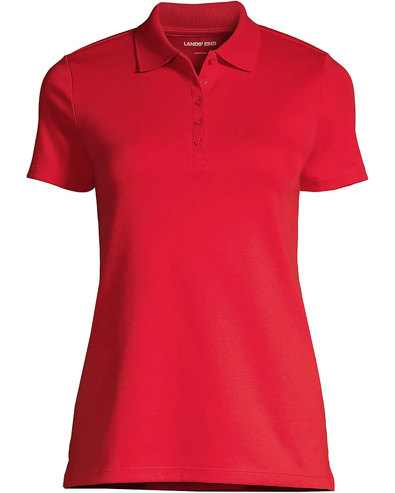 Lands' End Supima-Poloshirt, Damen, Größe regular, Rot, Baumwolle, by Rot