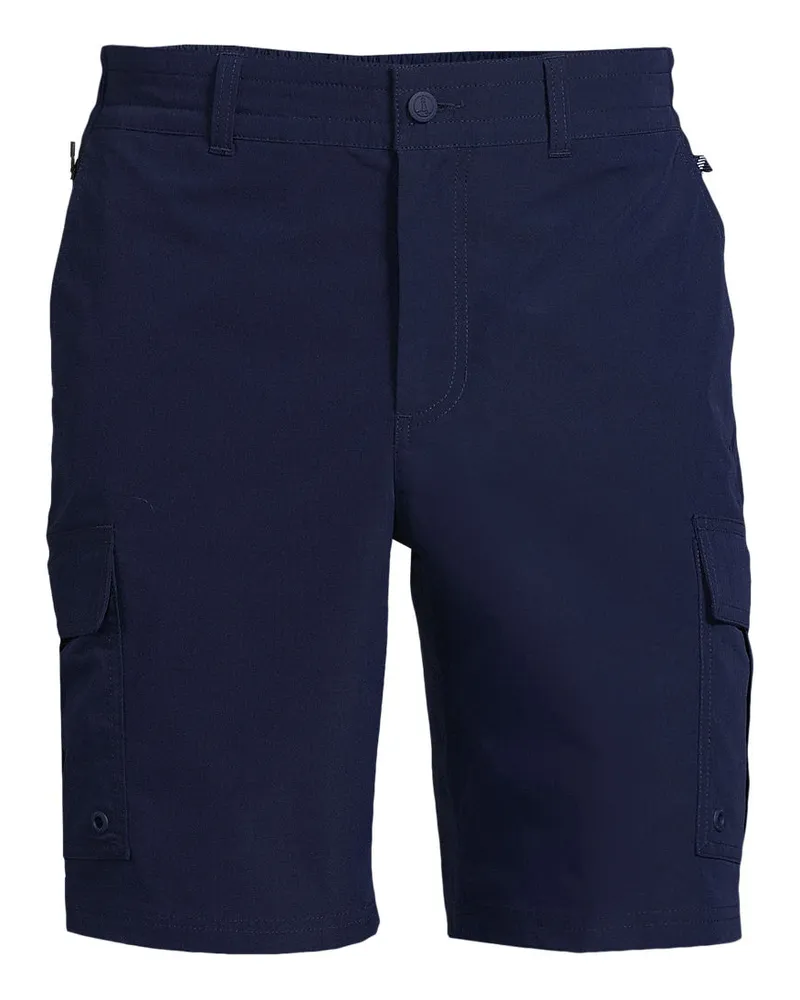 Lands' End Schnelltrocknende Cargo-Shorts, Herren, Größe regular, Blau, Polyester-Mischung, by Blau