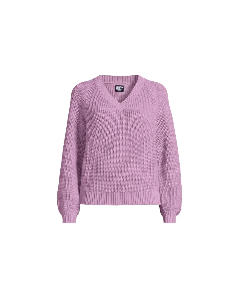 Lands' End Baumwollpullover DRIFTER mit Ballonärmeln, Damen, Größe:44-46 regular, Pink, Baumwolle, by Pink