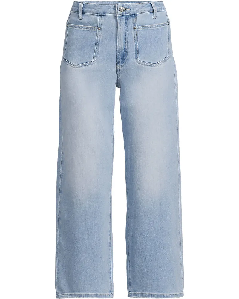 Lands' End 7/8-Jeans mit weitem Bein, Damen, Größe regular, Blau, by Blau