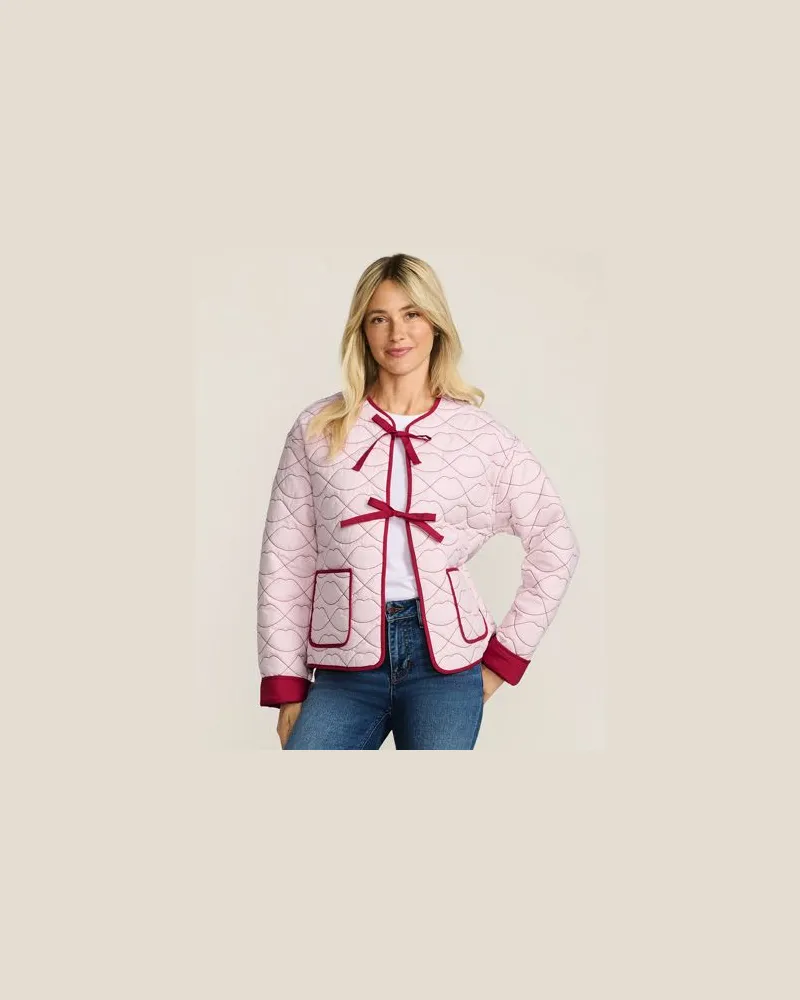 Lands' End x Lulu Guinness Lips Steppjacke, Damen, Größe:44-46 petite, Pink, Baumwolle, by Lands' End Pink