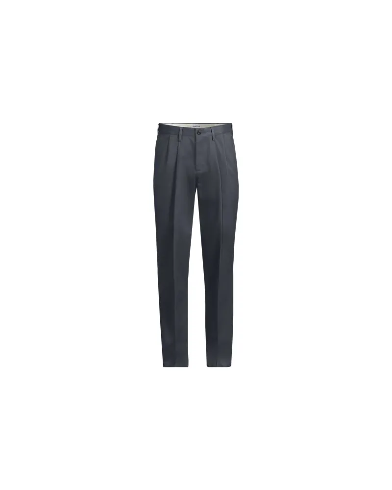 Lands' End Bügelleichte Chinohose mit Bundfalten, Komfortbund, Classic Fit, Herren, Größe regular, Grau, by Grau