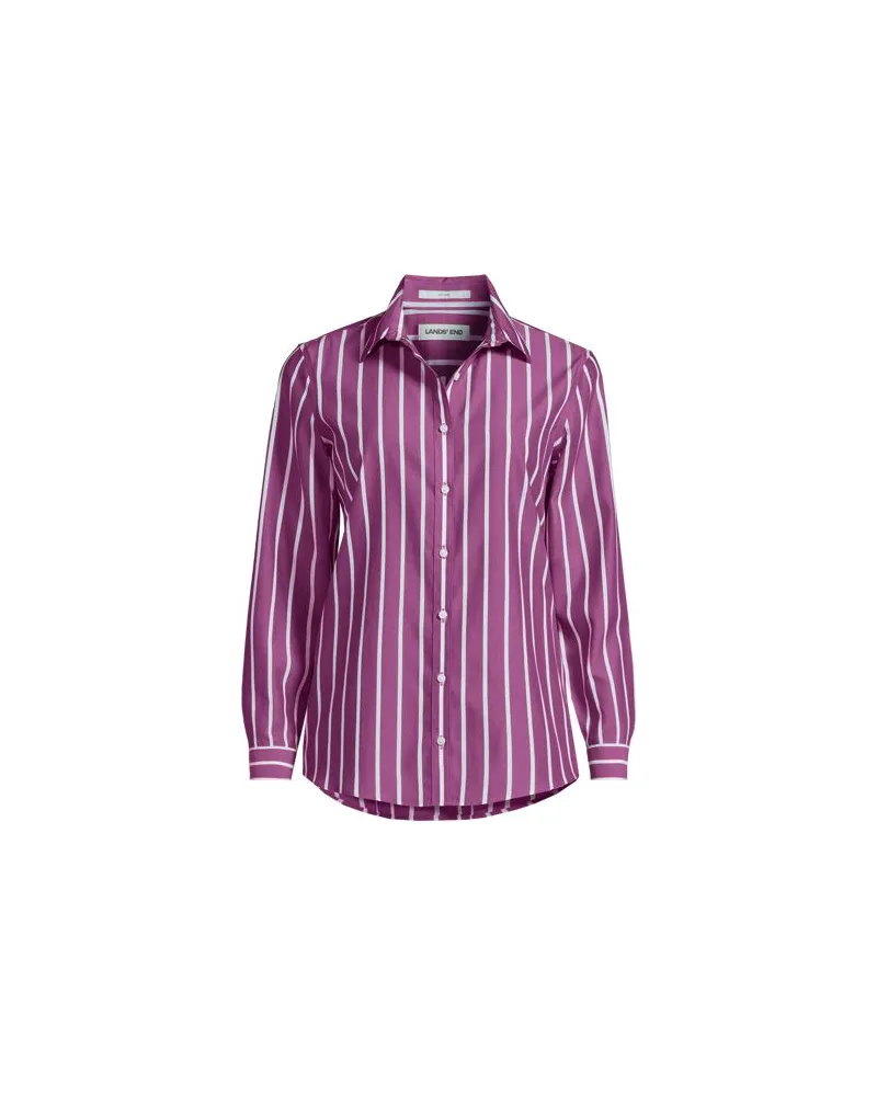 Lands' End Bügelfreie Baumwoll-Bluse, Damen, Größe regular, Pink, Baumwolle, by Pink