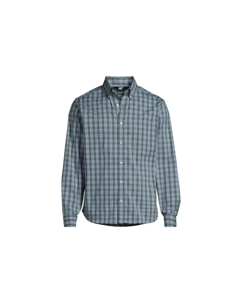 Lands' End Ultimativ-Hemd, Tailored Fit, Herren, Größe:60 regular, Grün, Elasthan/Baumwoll-Mischung/Polyester-Mischung, by Grün