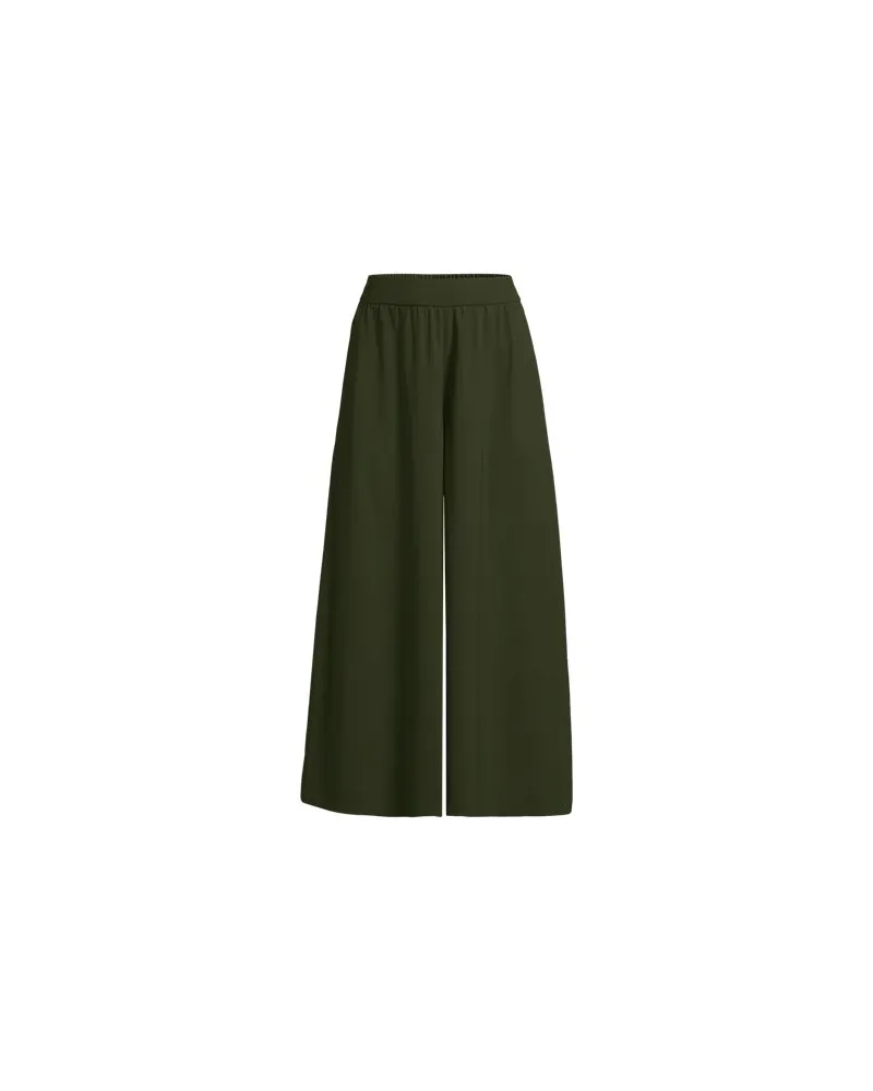 Lands' End 7/8-Palazzohose Knitterfrei, Damen, Größe regular, Grün, Polyester, by Grün