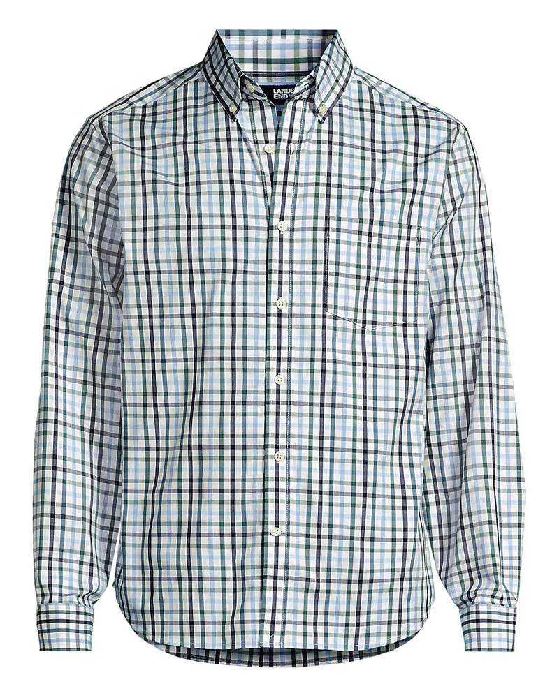 Lands' End Ultimativ-Hemd, Classic Fit, Herren, GrÃ¶ÃŸe regular, GrÃ¼n, Elasthan/Baumwoll-Mischung/Polyester-Mischung, by Grã¼n