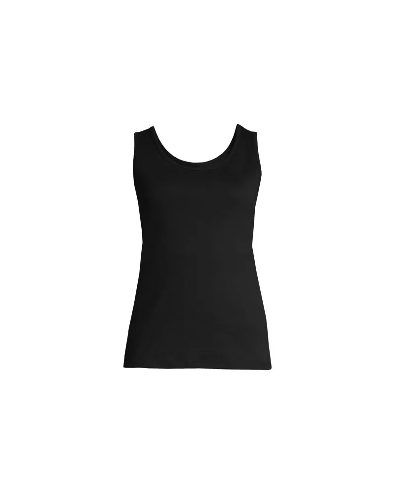 Lands' End Baumwoll-Top, Damen, Größe petite, Schwarz, Baumwolle, by Schwarz